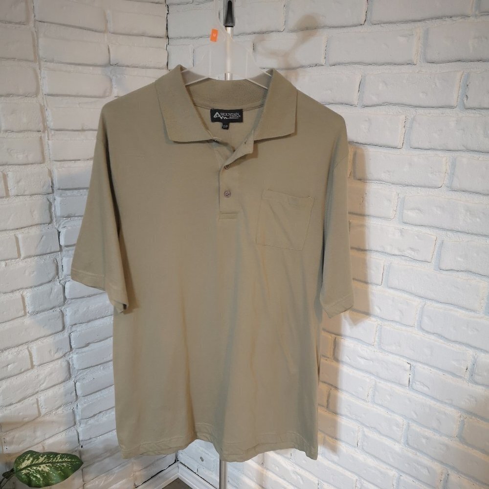 NWT Mountain Ridge Men's Size Small Short Sleeve Taupe Polo